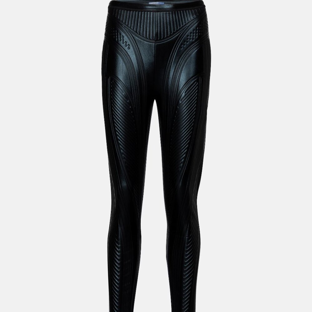 NEW Mugler Embossed scuba leggings FR42 US 8/10 - Picture 2 of 5